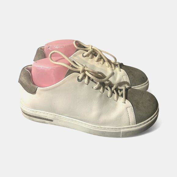 Birkenstock Woman Low Decon Pop Nubuck Leather Suede White Eggshell Sz 40 US 9.5 - Picture 1 of 8